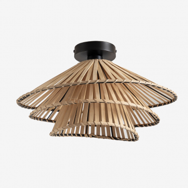 Candeeiro De Teto Em Bambu Taroucas Black&natural - Sklum