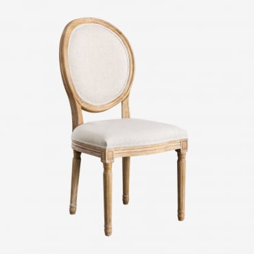 Cadeira De Jantar Estofada Sunna Madeira Natural - Sklum
