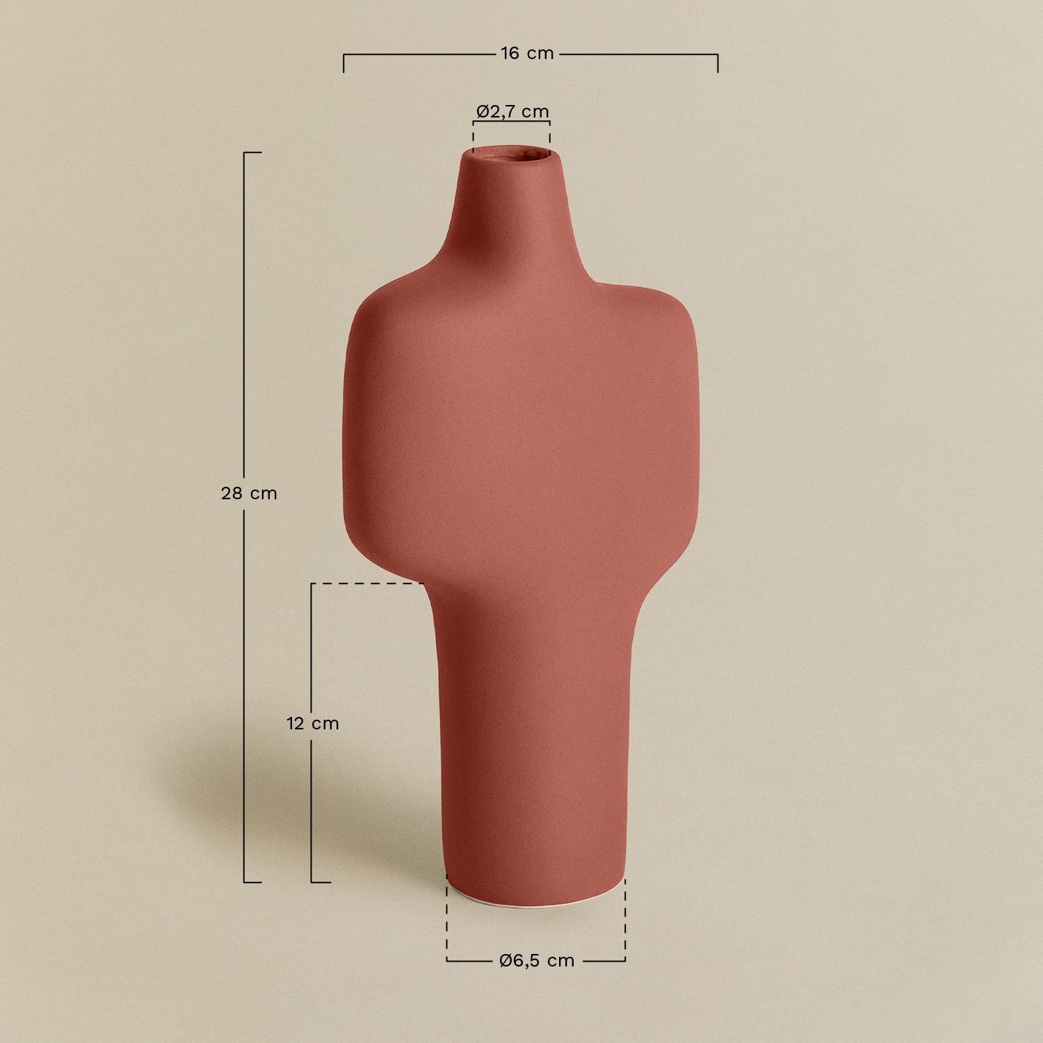 Vaso em cerâmica Nola, Dimensões