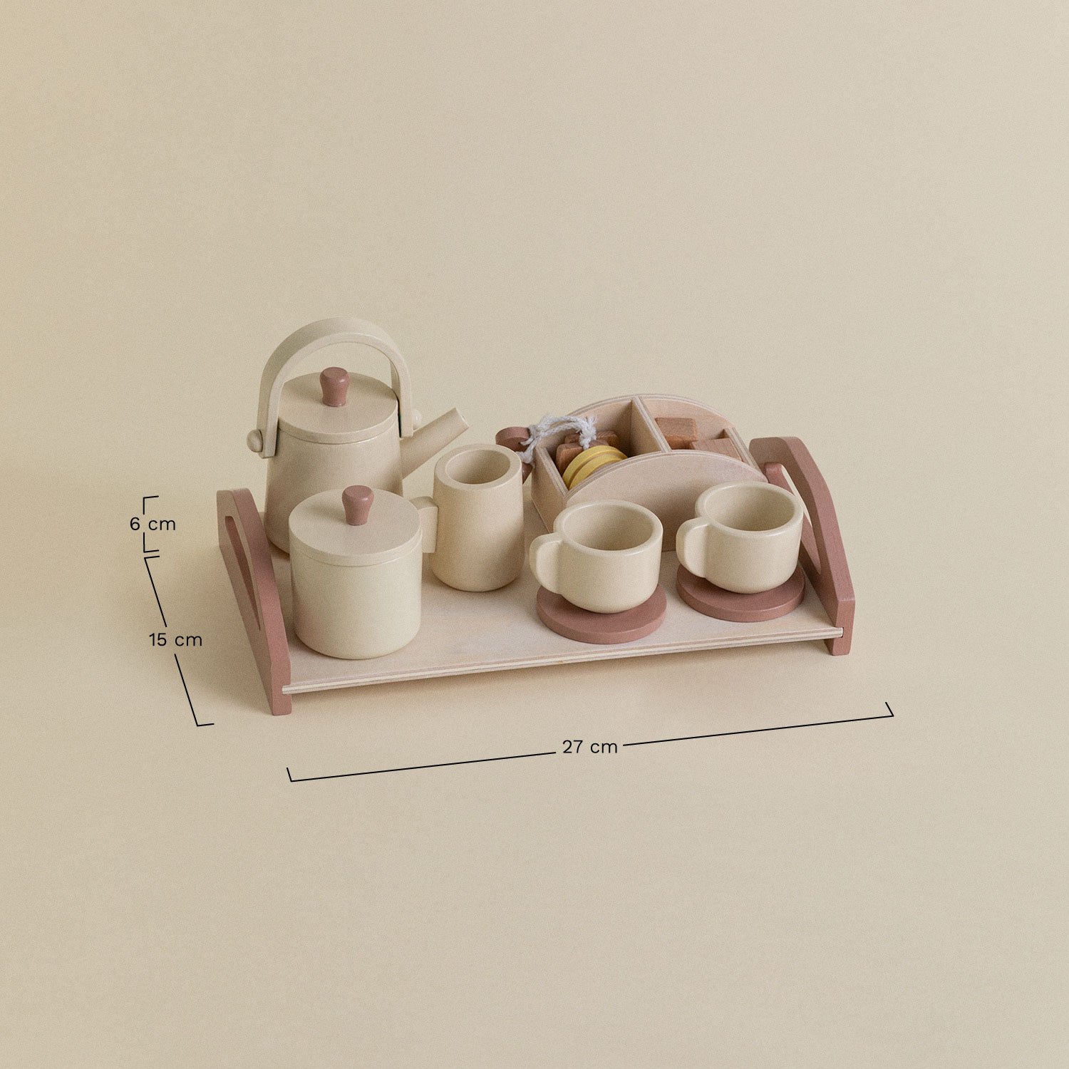 Conjunto de chá em madeira Drusilla Kids, Dimensões