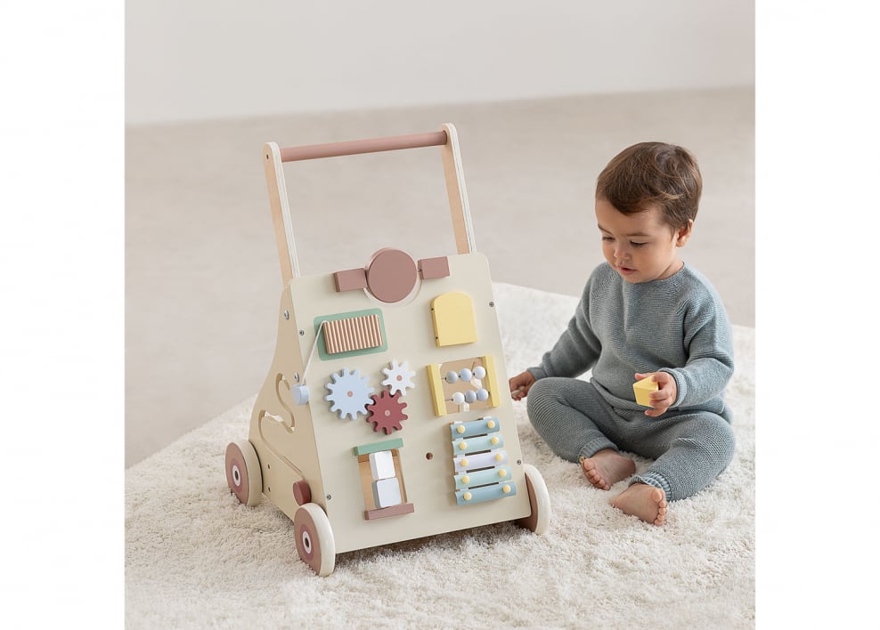 Carro andador multiactividades em madeira Wakko Kids