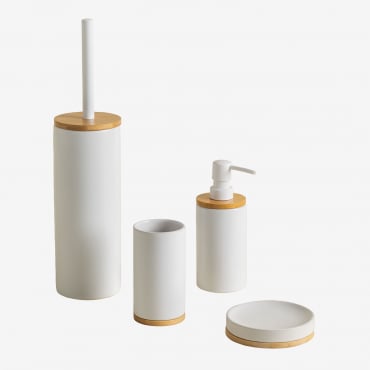 Conjunto De Banho De Bambu Elvan Branco - Sklum