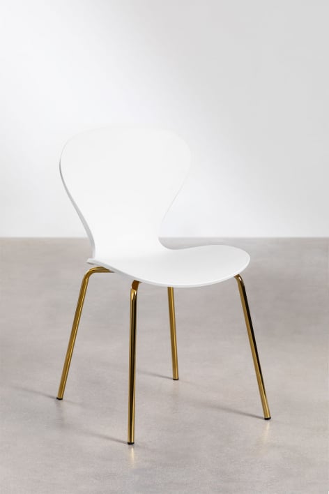 Conjunto de 2 cadeiras de jantar empilháveis - Branco