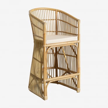 Banco Alto ↑70 Cm Em Rattan Izabal Natural - Sklum