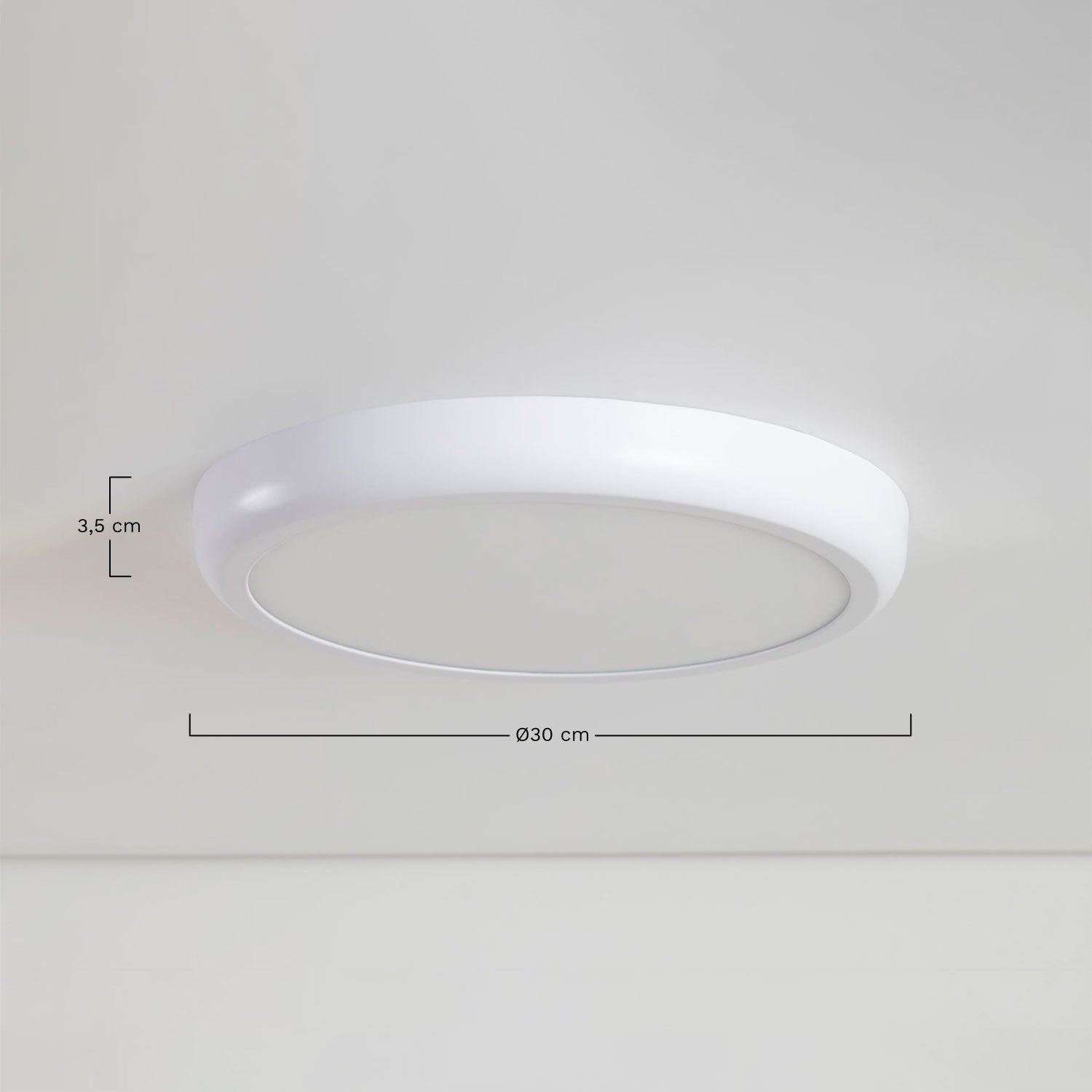 Plafon LED em alumínio Tarik Ø30 cm, Dimensões