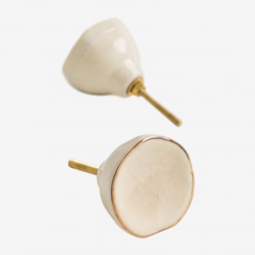 Conjunto De 2 Puxadores Joney Em Cerâmica Branco - Sklum