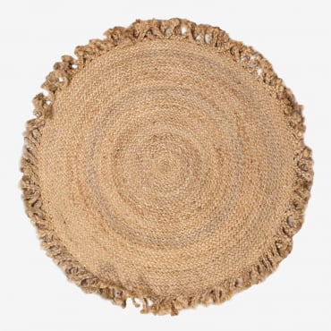Tapete Redondo De Juta Natural Ondes Ø100 Cm - Sklum