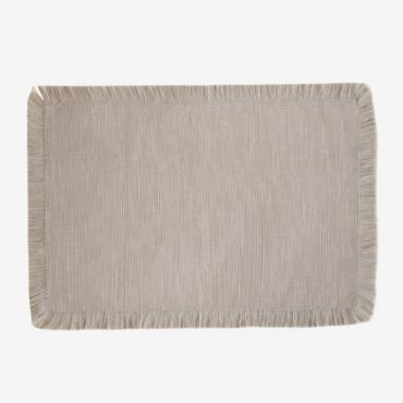 Toalha De Mesa Individual De Algodão Nedeliya Cinzento Areia - Sklum