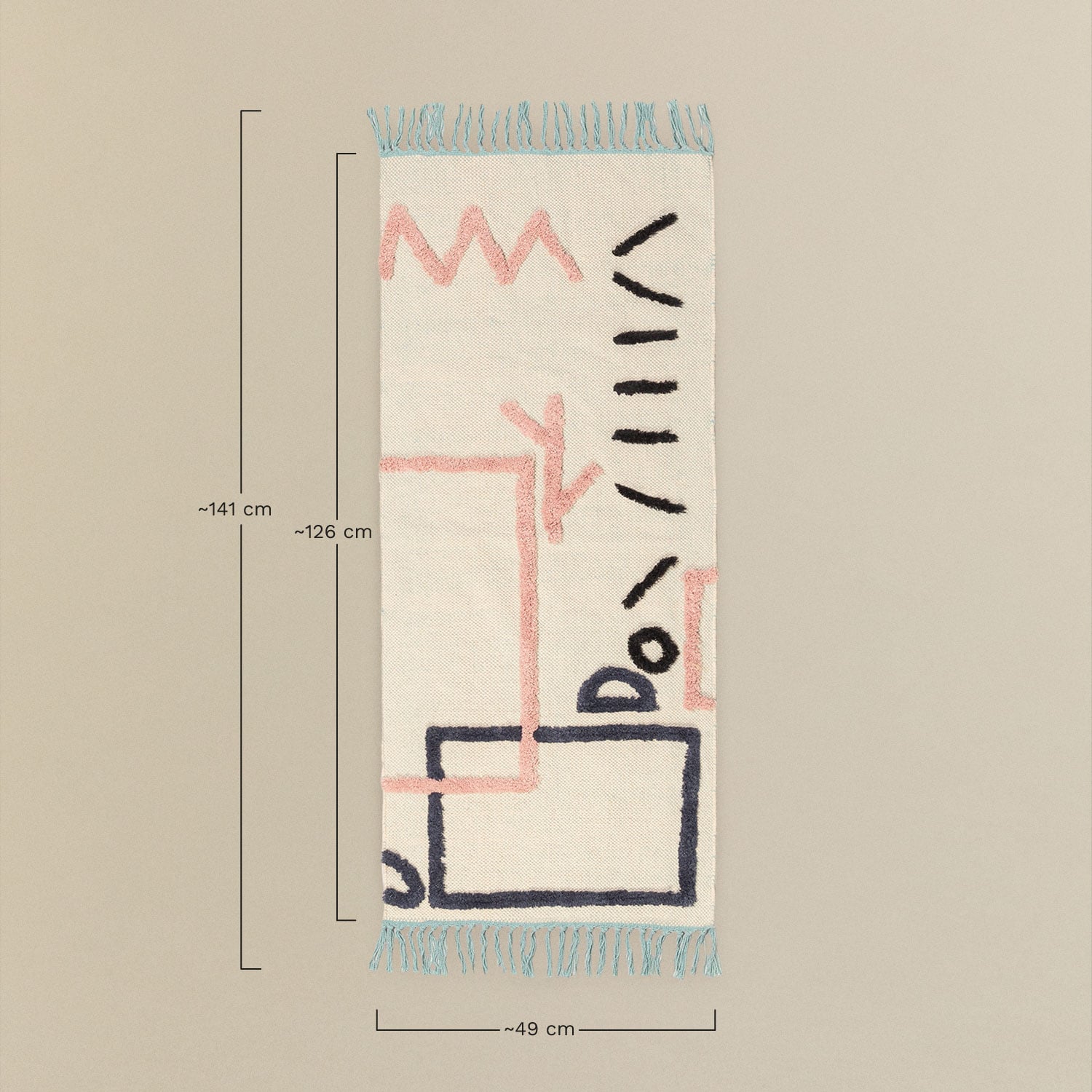 Tapete de Algodão (141x49 cm) Dudle, Dimens&otilde;es