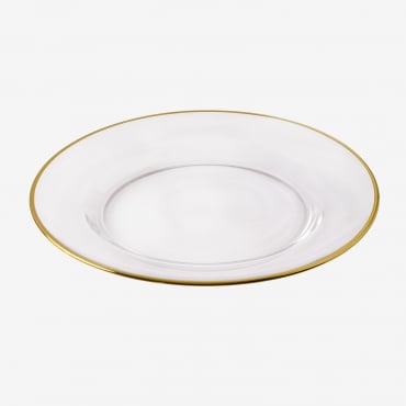Pack De 4 Pratos Planos De Vidro Arely Transparente - Sklum