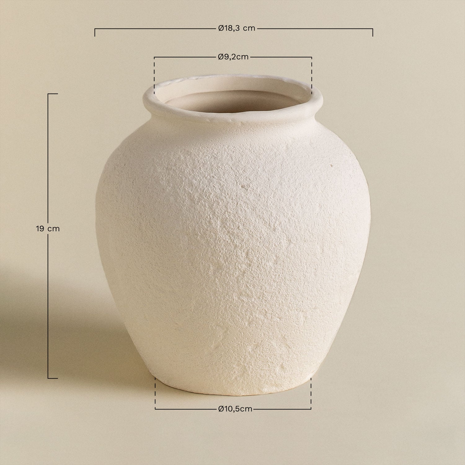 Vaso de cerâmica Melgrat, Dimens&otilde;es