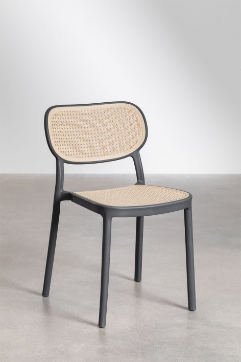 Pack de 4 cadeiras de jantar empilháveis em polipropileno Omara