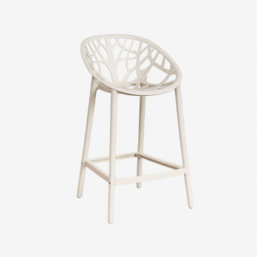 Banqueta Alta De Polipropileno Ores Tapioca Bege & ↑65 Cm - Sklum