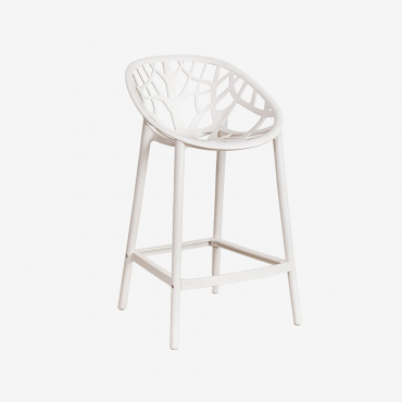 Banqueta Alta De Minérios Gardénia Branco & ↑65 Cm - Sklum