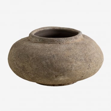 Vaso ↑15 Cm Em Terracota Agnon Castanho-pedra - Sklum