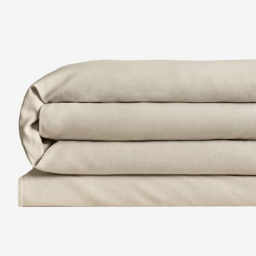 Capa De Edredão Em Linho De 160 G/m² Sorana Beige Semoline & Cama 135/140cm (220 X 220 Cm) - Sklum