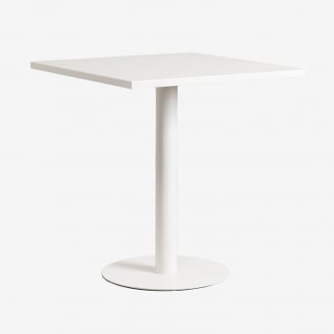 Mesa De Jardim Quadrada 70x70 Cm Em Metal Mizzi Gardénia Branco - Sklum