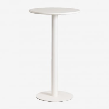 Mesa Alta Redonda Ø60 Cm Em Ferro Mizzi Gardénia Branco - Sklum