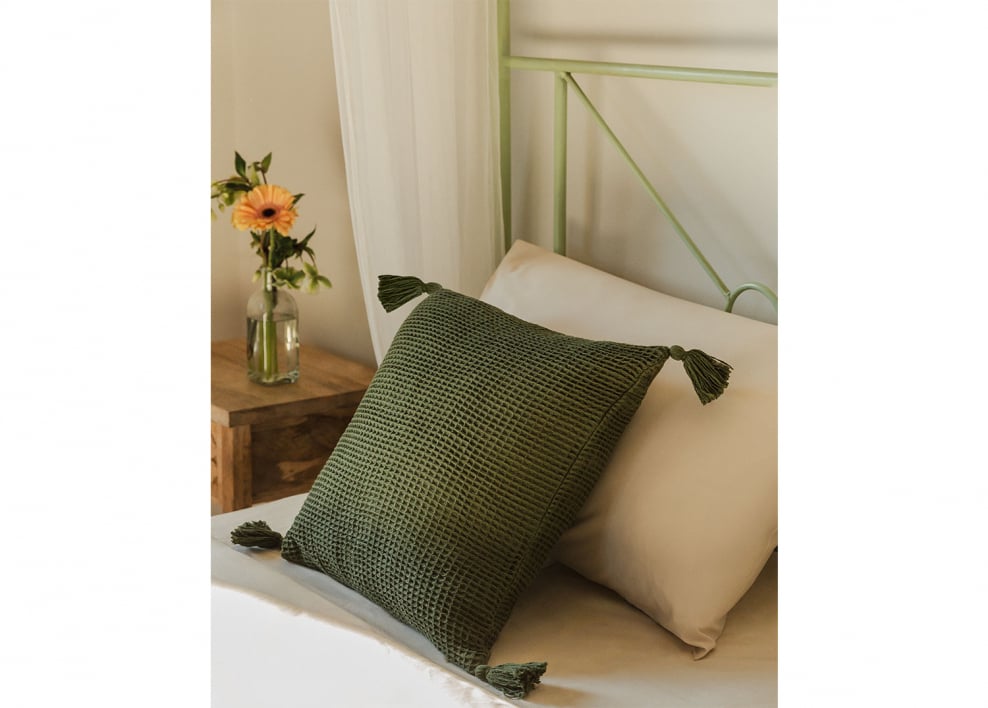 Almofada quadrada de algodão (45x45 cm) Norico - Verde Exército
