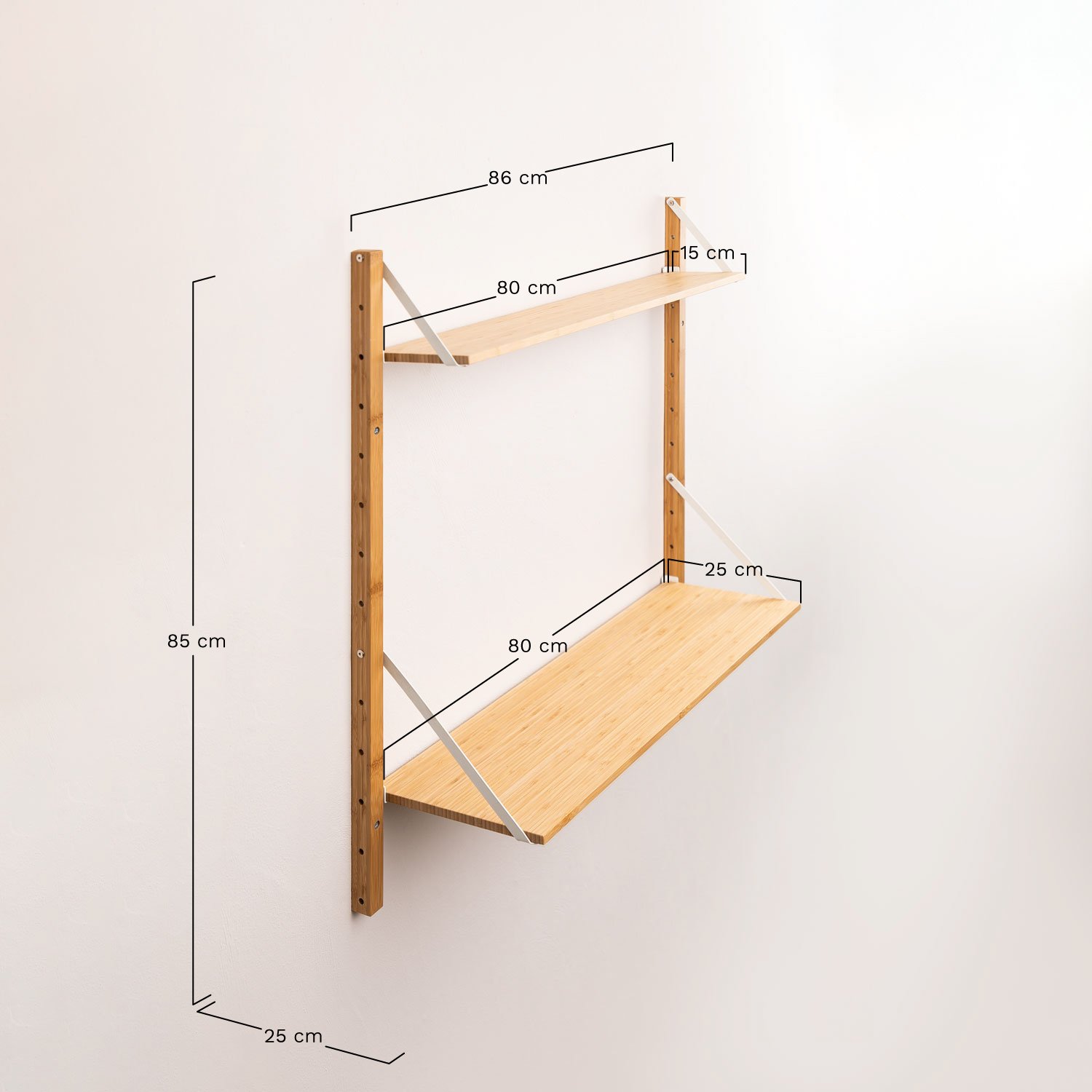 Estante de Parede Modular de Bambu Kolex, Dimensões