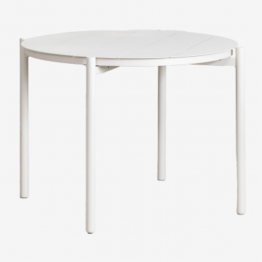 Mesa De Jardim Redonda Ø110 Cm Em Alumínio Elton Gardénia Branco - Sklum