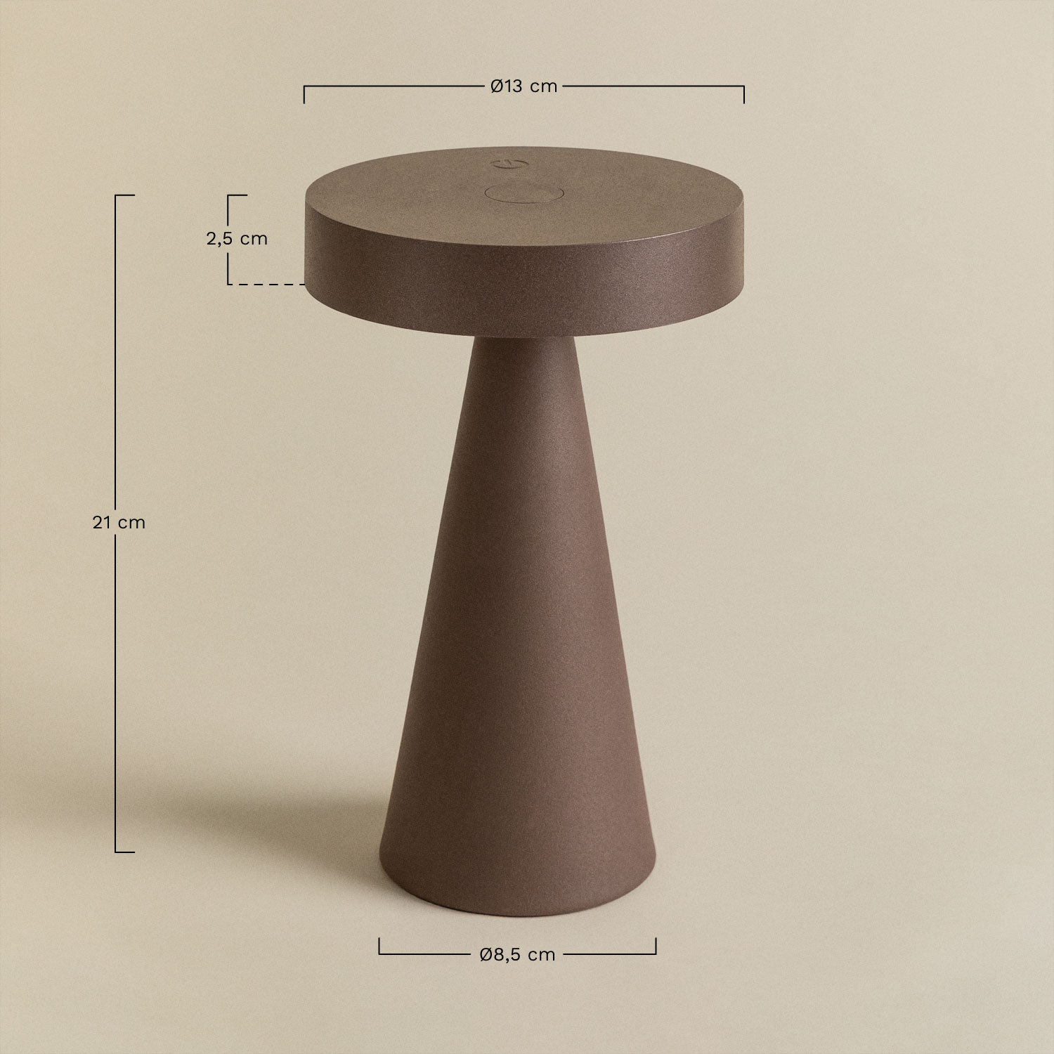 Lâmpada de mesa LED sem fio para exterior Catinca, Dimensões