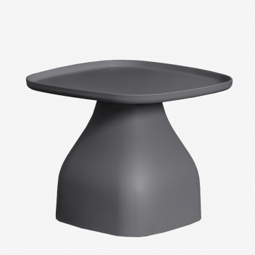 Mesa Auxiliar Para Jardim Quadrada 50x50 Cm Em Polipropileno Jubarri Cinza Grafito & ↑38 Cm - Sklum