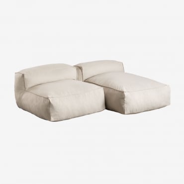 Sofá Chaise Longue Modular De 2 Peças Para Dojans De Jardim Beige Semoline - Sklum