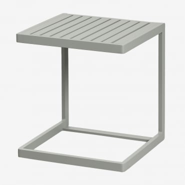 Mesa Auxiliar Para Jardim Quadrada 40x40 Cm Em Alumínio Dulem Verde Cáqui - Sklum