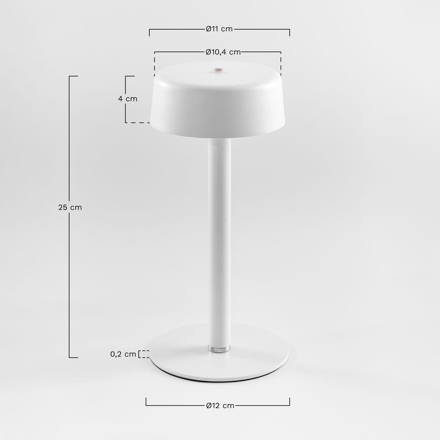 Candeeiro de Mesa LED sem fios Marcia, Dimensões