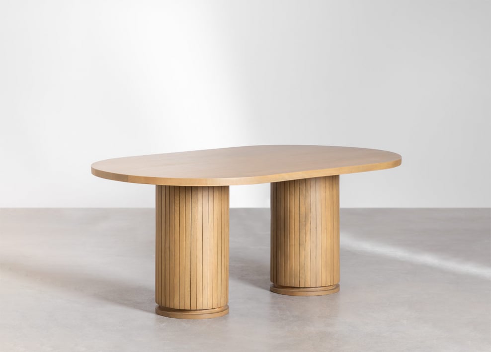 Oval dining table in mango wood Analis