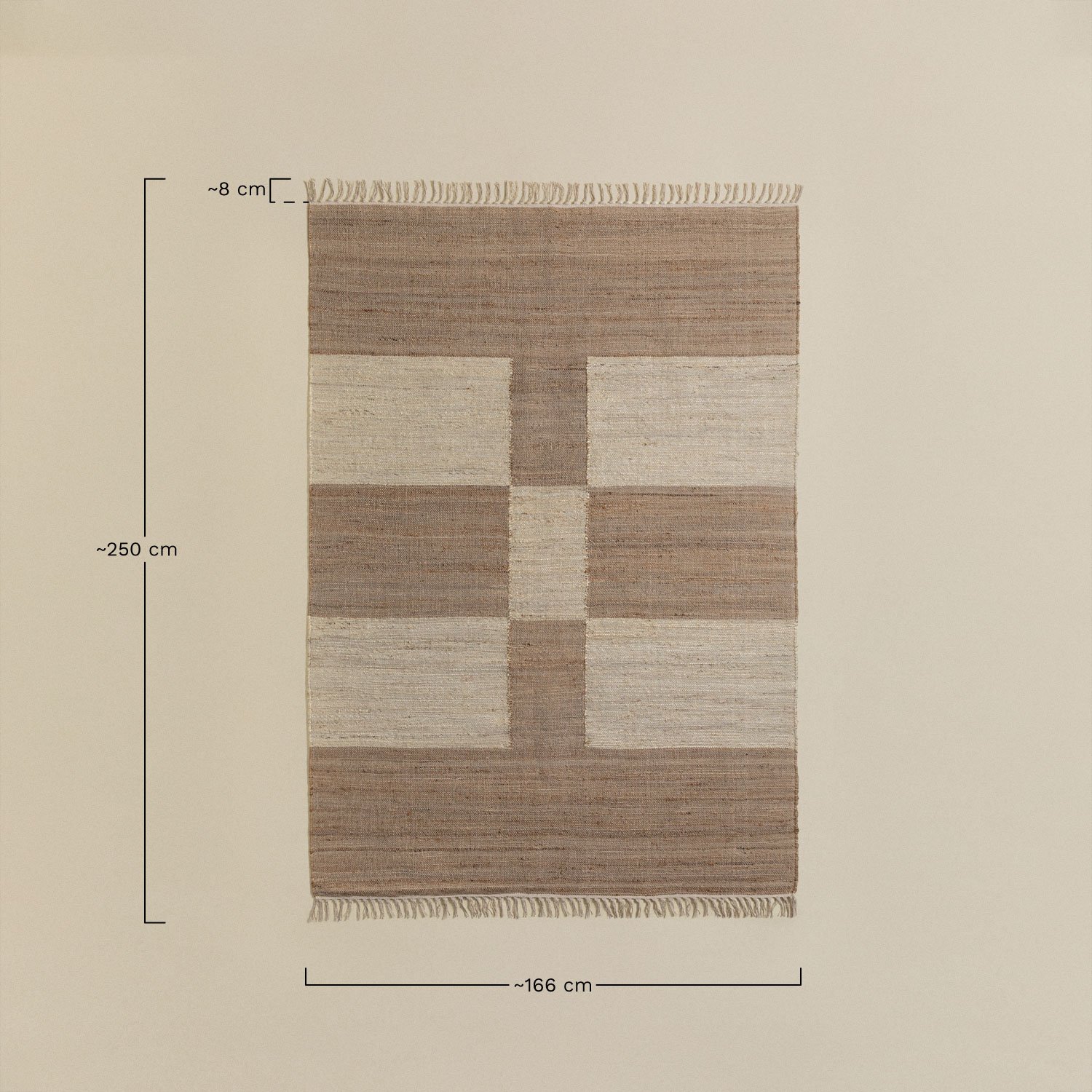 Alfombra en Cáñamo Begonta, Dimensões