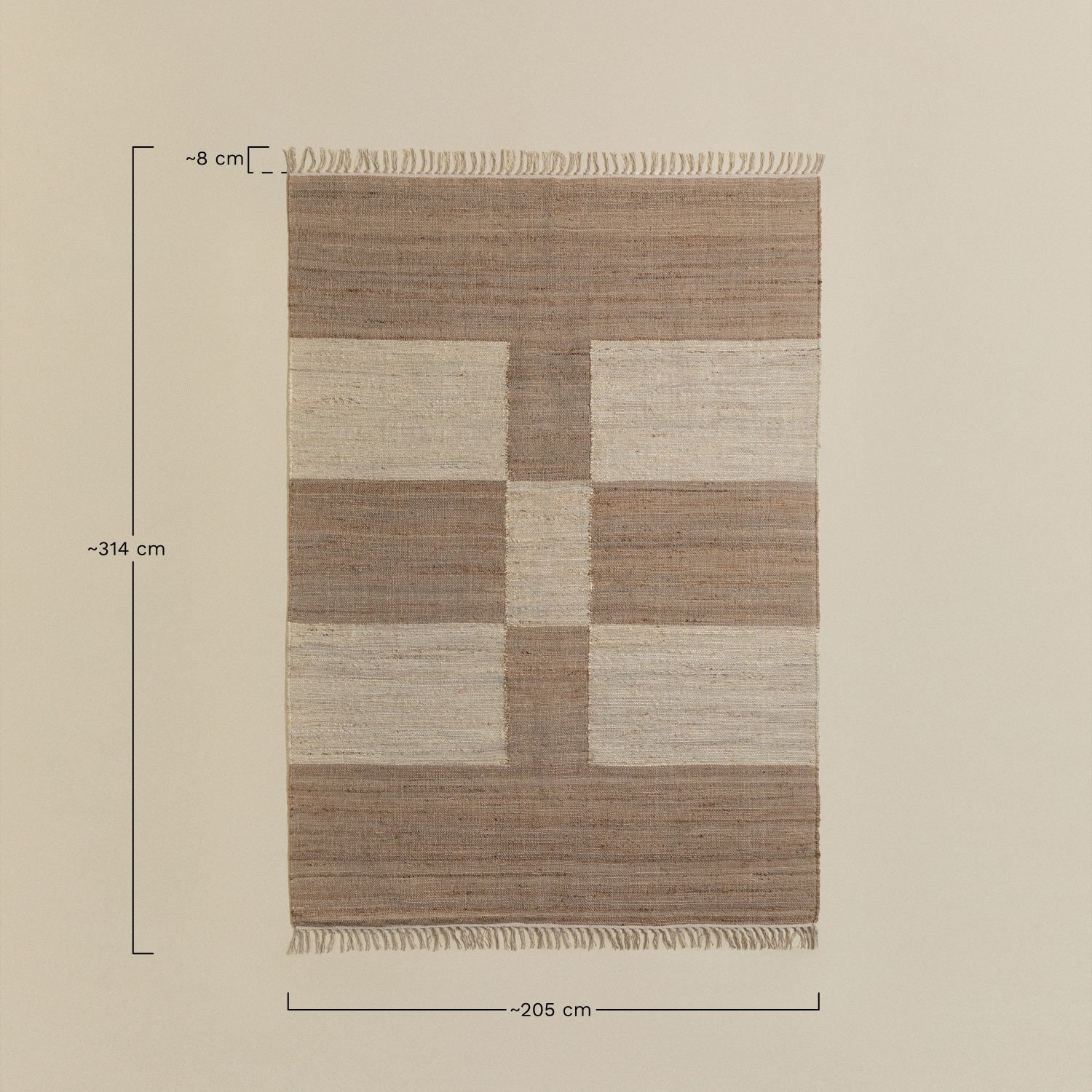 Alfombra en Cáñamo Begonta, Dimensões