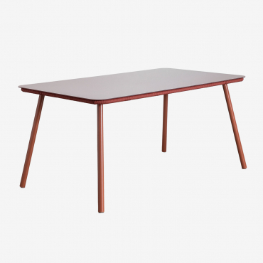 Mesa De Jardim Retangular 160x90 Cm Em Vidro E Alumínio Arhiza Telha Vermelha - Sklum