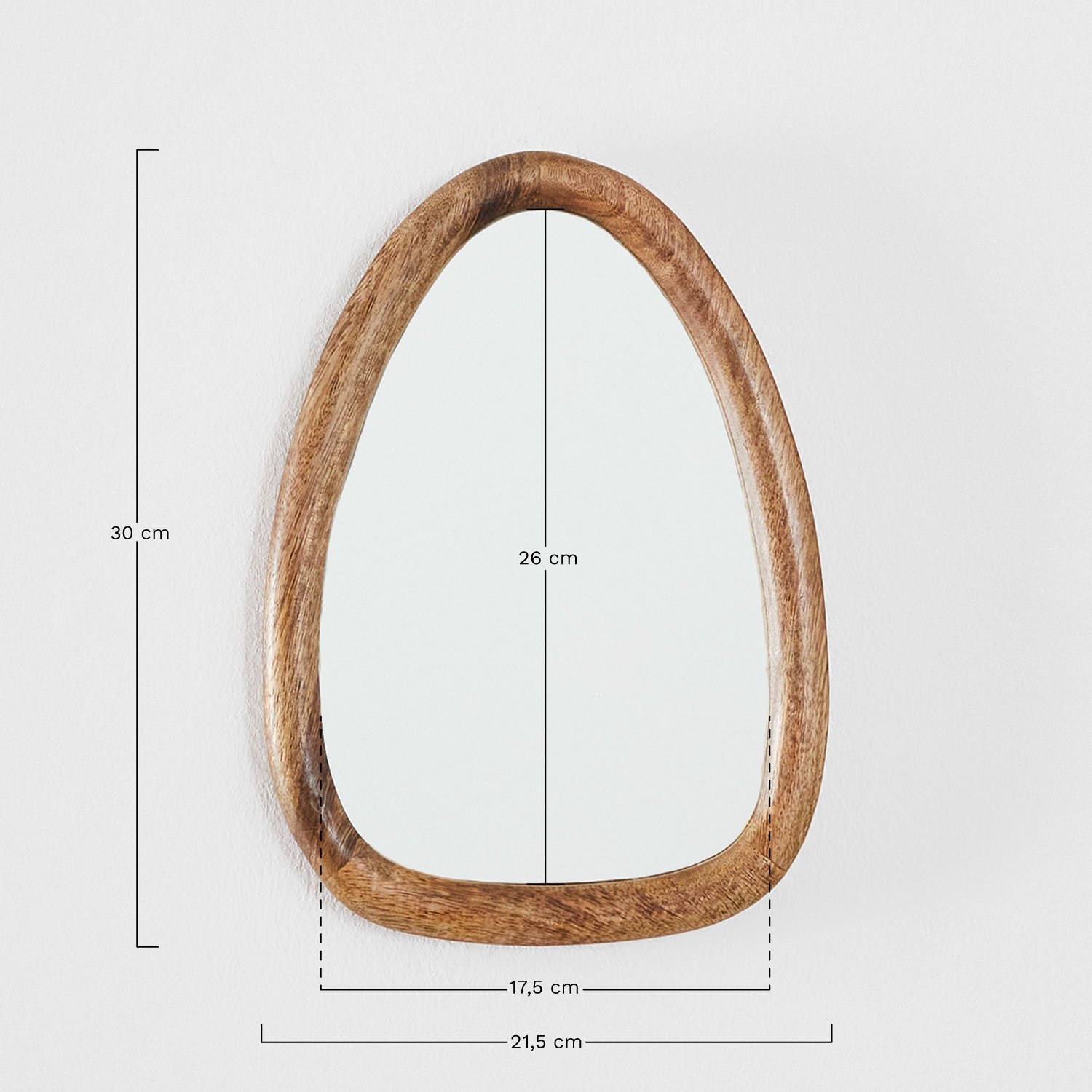 Conjunto de 2 espelhos de parede em madeira de mangueira Gabael Design, Dimensões