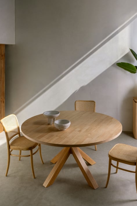 Mesa de jantar redonda Ø140 cm em MDF Pleven