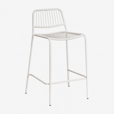 Pacote De 4 Bancos Altos De Jardim Empilháveis Elton Gardénia Branco & ↑65 Cm - Sklum