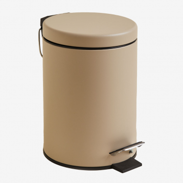 Cesto De Pedal 3l Em Ferro Eiden Tapioca Bege - Sklum