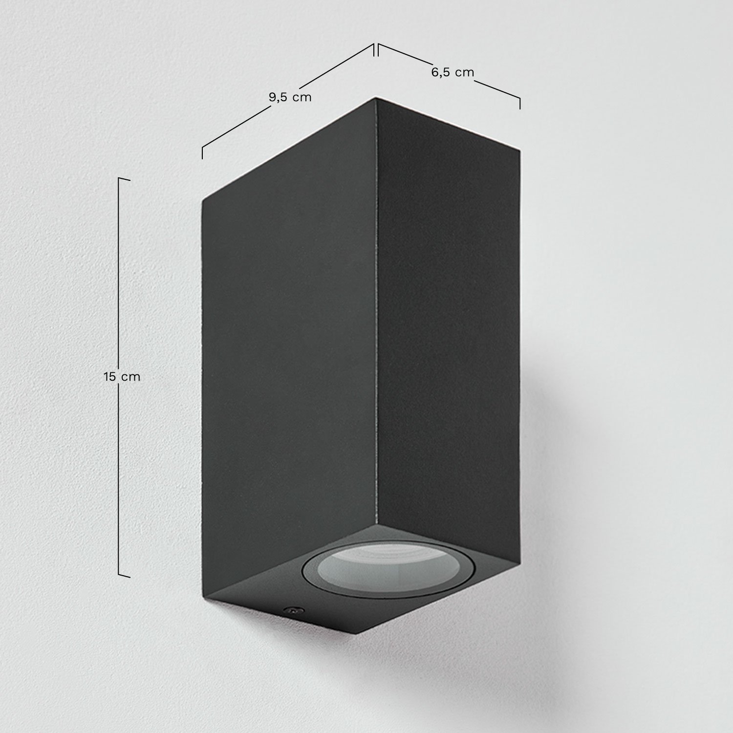 Aplique de exterior em alumínio com 2 pontos de luz Dolton    , Dimensões