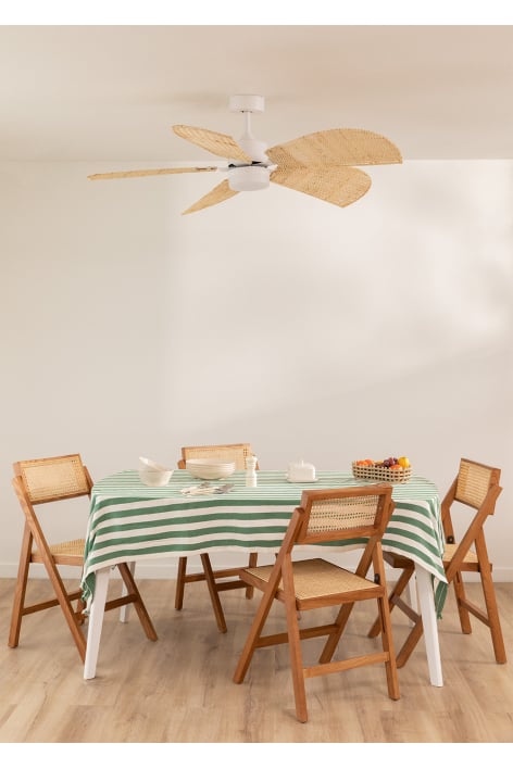 CREATE - WIND RATTAN - Ventilador de Teto 40W Silencioso Ø132cm