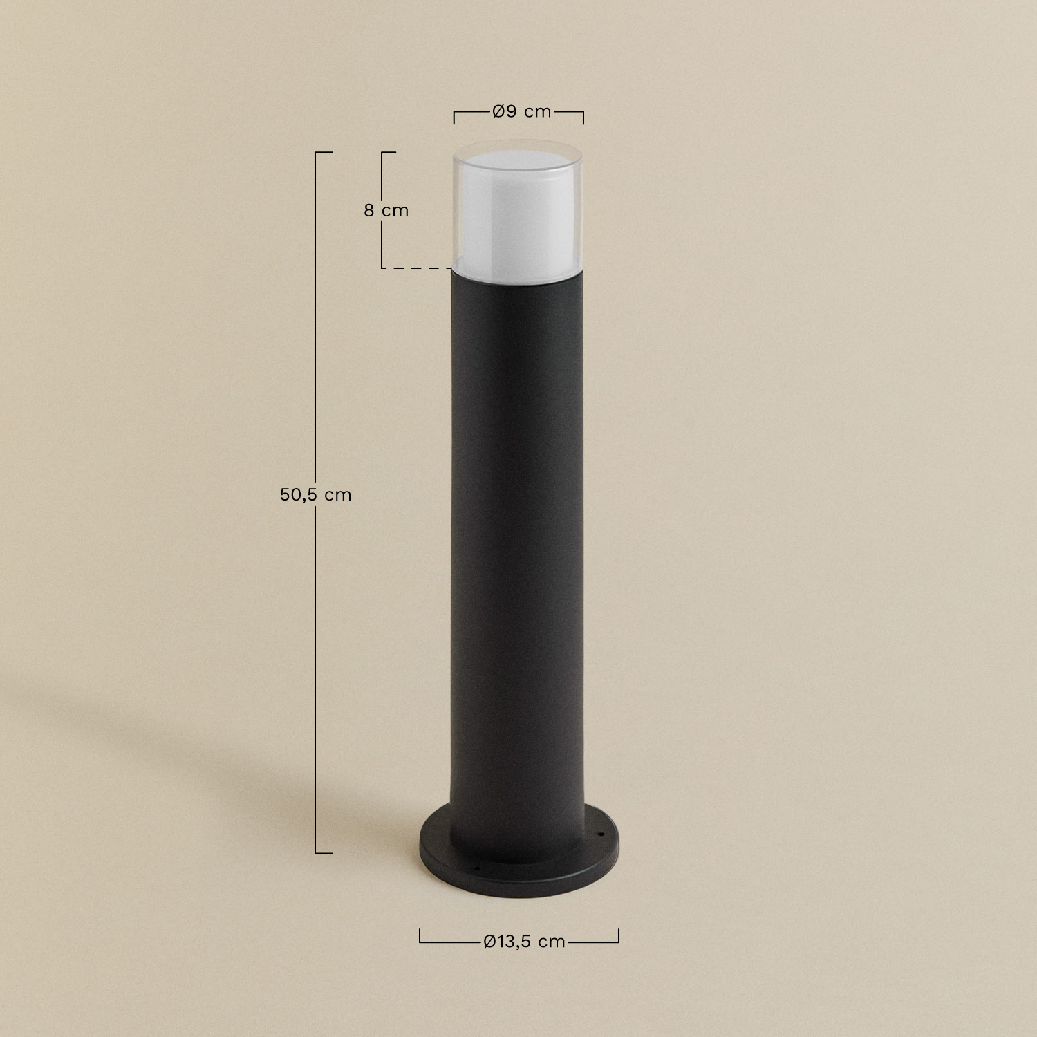 Farol LED externo de alumínio Fialon, Dimensões