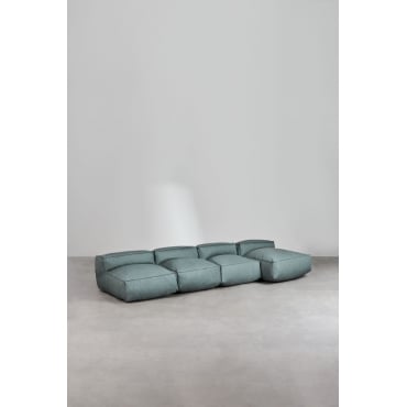 Sofá Modular Chaise Longue De 4 Peças Para Jardim Dojans Verde Éter - Sklum