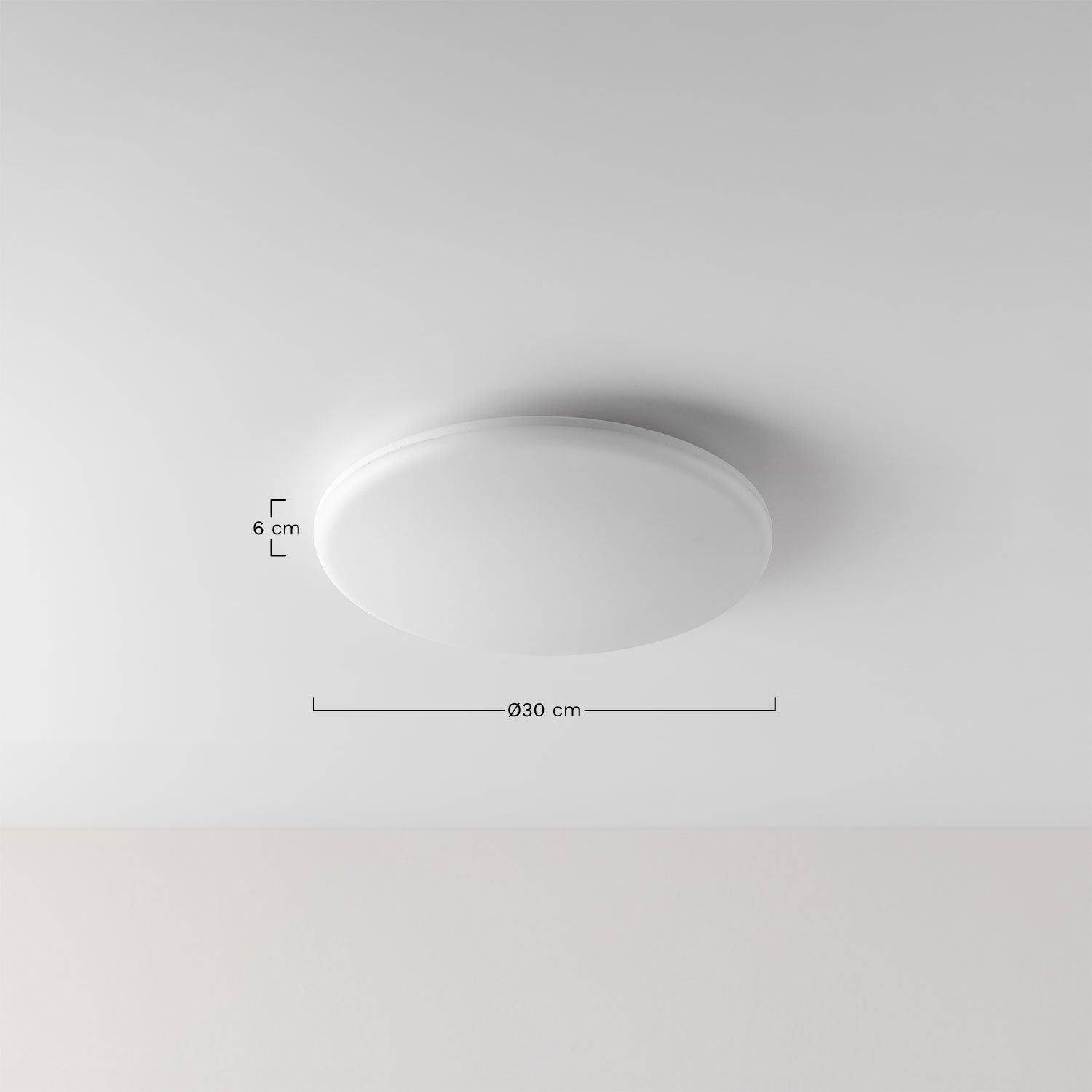 Plafon LED para banheiro Tadeu, Dimensões