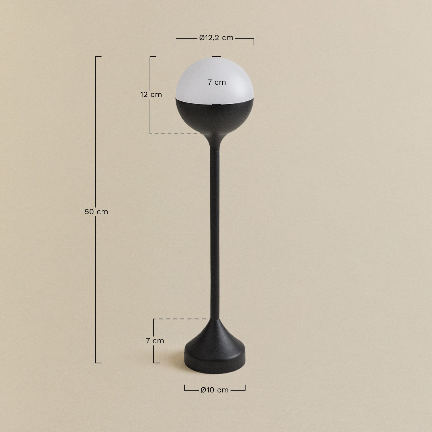 Farol LED externo de alumínio Uveron Design, Dimensões