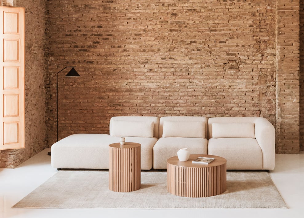 Sofá de canto modular Fogler de 3 peças com chaise longue esquerda