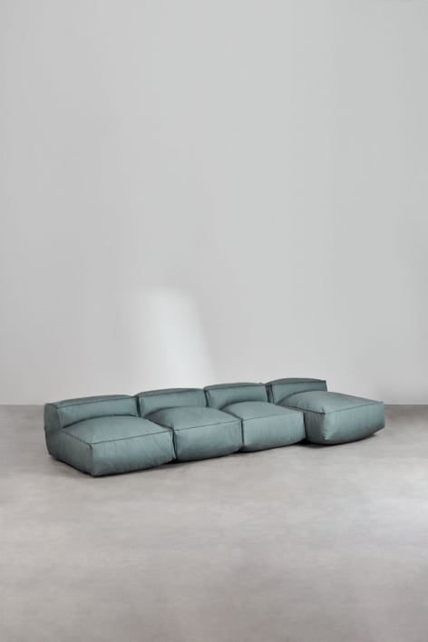 Sofá modular chaise longue de 4 peças Dojans - Verde Éter
