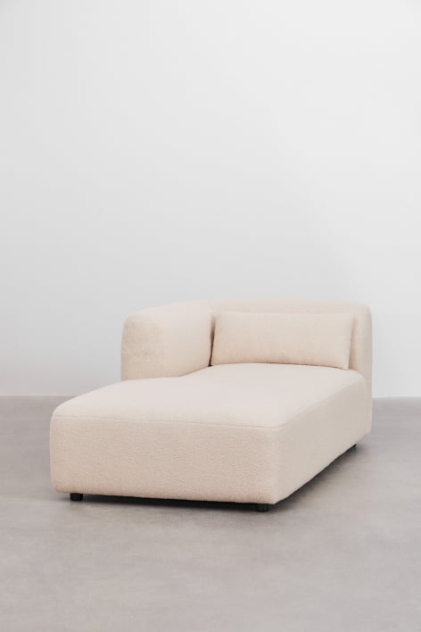Módulo chaise longue esquerdo para sofá modular Fogler - Chenille Creme Bege
