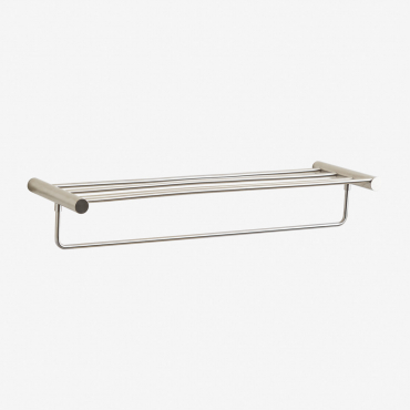 Toalheiro De Parede Para Banheiro Com Prateleira Em Aço Inoxidável Devon Cinzento Escovado - Sklum