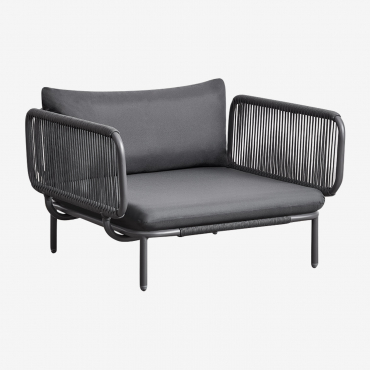 Poltrona Sofá De Jardim Modular Roubly Cinza Grafito - Sklum