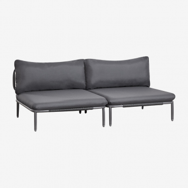 Sofá Modular De Jardim De 2 Peças Em Aço Roubly Cinza Grafito - Sklum